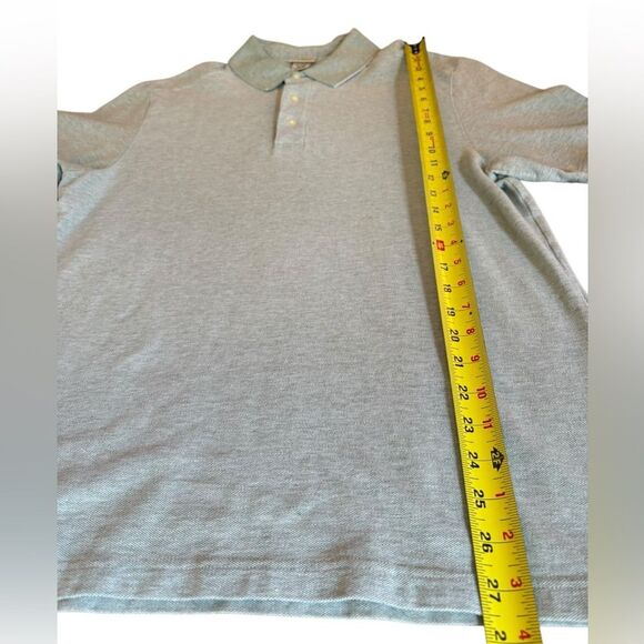 LL Bean Linen Cotton Blend Polo Shirt Men Size Medium Mint Green - Picture 7 of 7